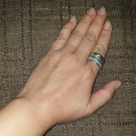 Rare Vintage Silpada 925 Sterling Silver Set of 5 Stackable Band Rings - Picture 3 of 13